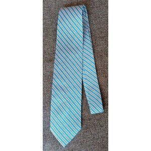 Dress Tie 70s 80s 90s Y2K Vintage Stock Mens Haggar Blue White 58 Inches